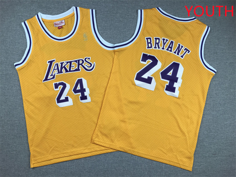 Youth Los Angeles Lakers #24 Bryant Yellow 2025 NBA Jersey style 3->youth nba jersey->Youth Jersey